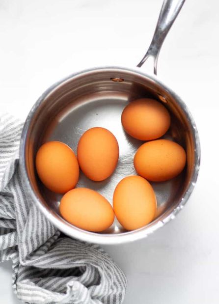 boiling of eggs for egg salad