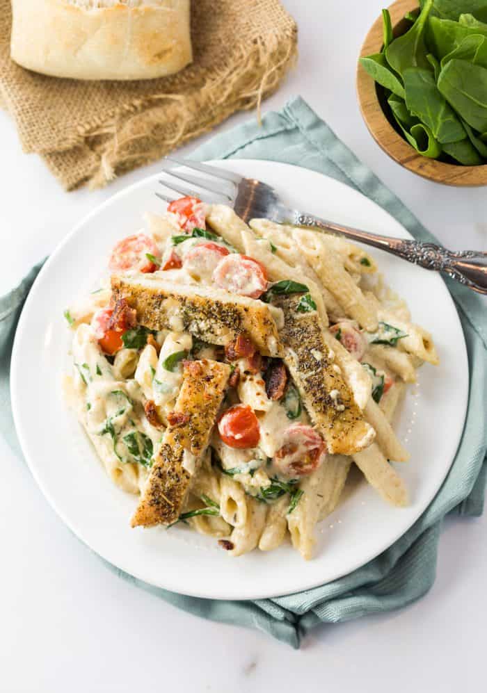 Chicken and Bacon Pasta with Spinach 4